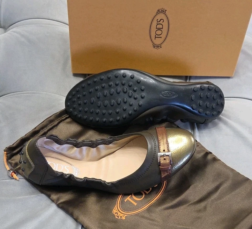 Tod's Ballerina Dee Fibbiett Marrone 芭蕾平底扣女鞋 38.5 8.5 — 第 4/4 张图片