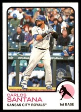 Carlos Santana 2022 Topps Heritage #191 Royals MLB READ FREE SHIP AutographDen