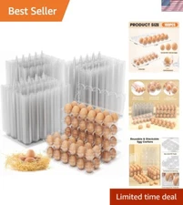160 Pack Egg Cartons Cheap Bulk, 12 Count Clear Empty Egg Cartons for Fresh C...