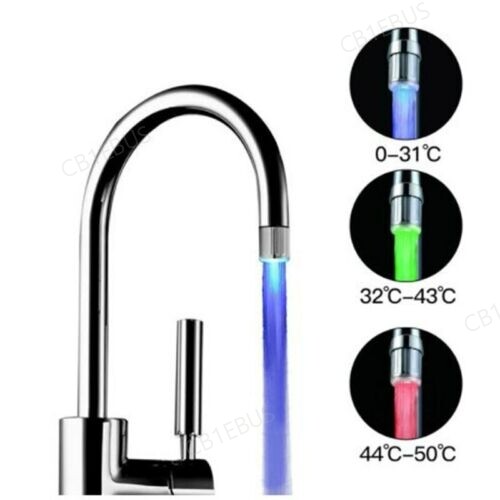 LED Wasserhahn Düse Kopf wechseln Leuchten Küche Badezimmer Wasser Licht Lampe CB1 - Bild 1 von 14