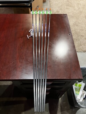 6pk Easton/Beman Defender Elite 400  Arrows Green/White 2'' Vanes 