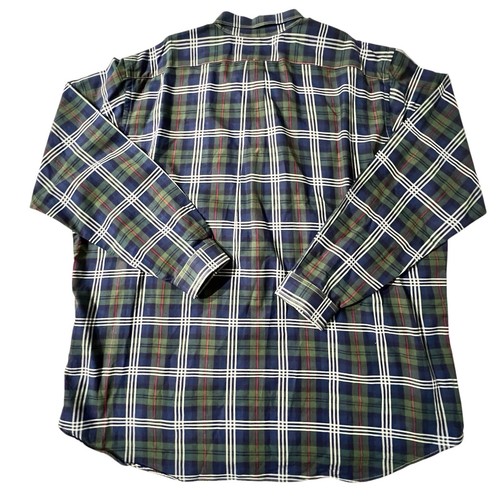 Ralph Lauren B/D Shirt Navy Blue Green Plaid Flesh Pony L/S Mens 4XLT - Picture 2 of 8