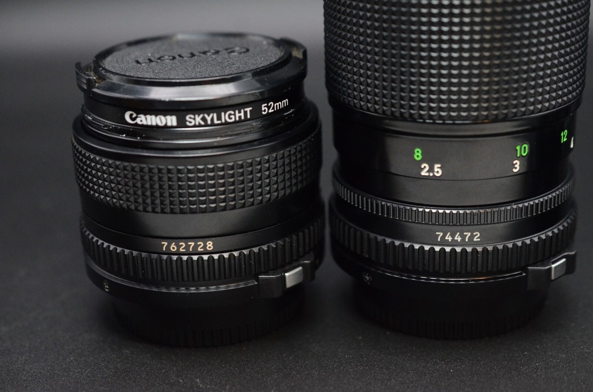 Canon AE-1 Program N FD 28mm f2.8 + 100-200mm f5.6 Lens [Near MINT