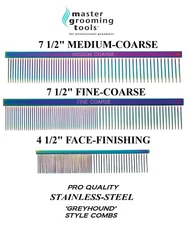 MGT RAINBOW GREYHOUND Style BRASS&STAINLESS STEEL Dog Cat Animal GROOMING COMB