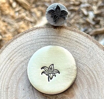 Lily Blossom Metal Stamp Marking Steel Flower Die Impact Punch Stamp Tool