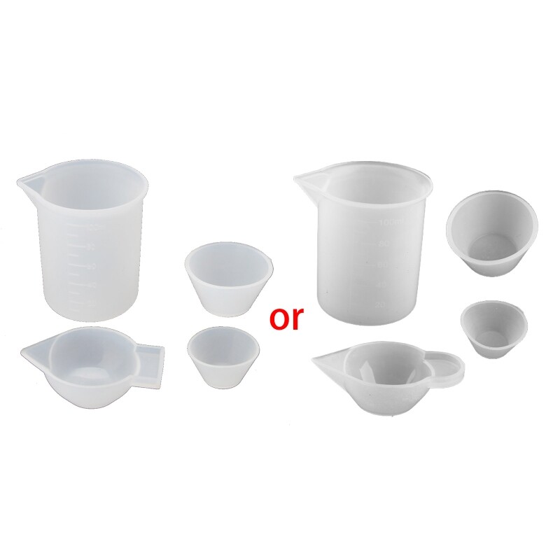 4-Piece Reusable Epoxy Resin Cup Set for Jewelry Making Starter Kit