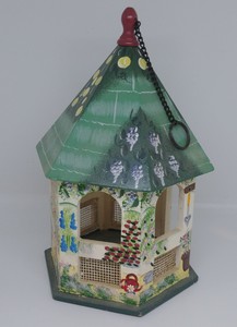 Vintage Hexagon Hand Painted Bird Feeder Sun Porch Ebay