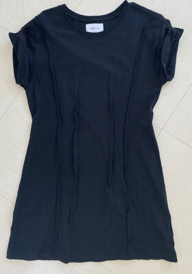 Current Elliott Blk cotton shaping tee dress Sz S