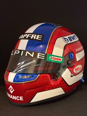 Esteban Ocon 2022 Alpine F1 Mini Helmet Bell Visor Signed 1:2