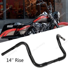 14" Rise 1-1/4" Ape Hanger Handlebar For Harley Softail FLST FXST Sportster New