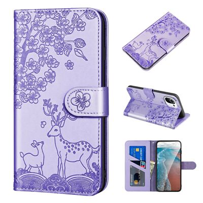 Leather Deer Wallet Phone Case for Xiaomi Redmi Note 11 10 9 8 K40 POCO X3 M3