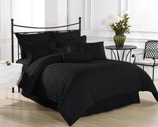 1000 Thread Count 100 Egyptian Cotton 1000TC Bed Sheet Set TWIN XL Black Stripe