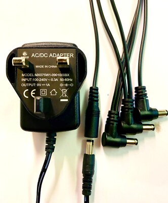 9V DC Netzteil & 3 Wege rechte Gänsekette für Joyo Stomp Box Pedale