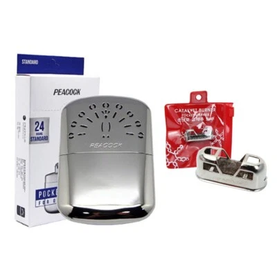 Hakkin Warmer Peacock Standard Hand Warmer 24 Hours + Replacement Burner Set