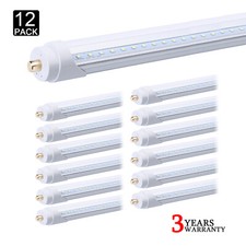 12Pcs T8 8FT Led Tube Light 8' Led Bulbs 45W FA8 Single Pin Led Shop Light 6000K