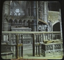 Glass Magic Lantern Slide Photo Colour London Westminster Abbey Royal Tombs