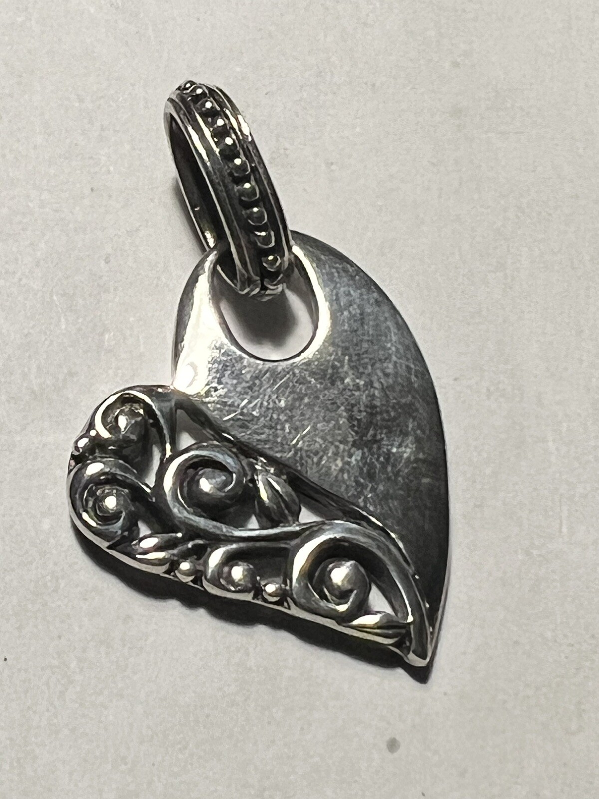 Estate Solid Sterling Silver Contemporary Heart P… - image 2