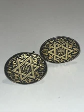 Vintage Damascene Cufflinks 6 Point Star