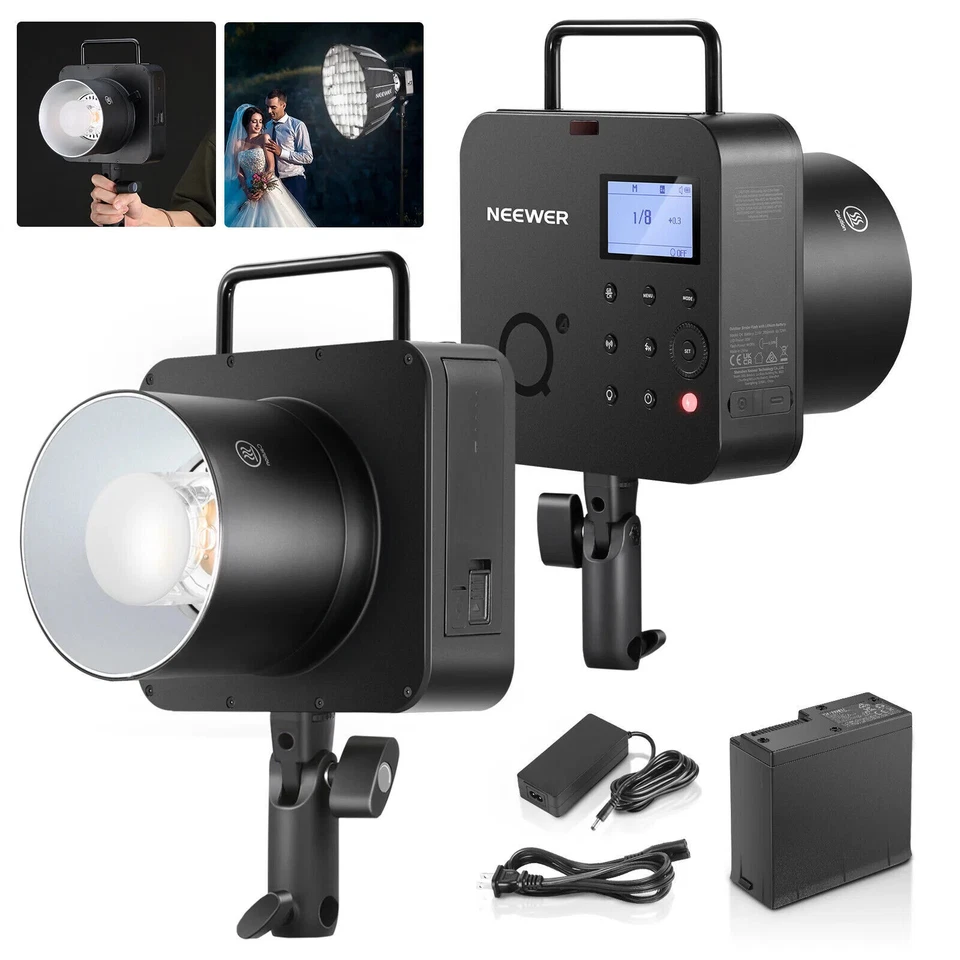 Neewer Q4 400W 2.4g TTL Flash Light COB Video Light Outdoor Camera Speedlite  - Image 2 of 4