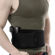 Hidden Belly Band Concealed Weapon Holster Left Hand Draw HandGun Belt Pouch Bag