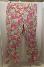Lilly Pulitzer Rock A Hula Capri Pants Size 8 Floral Hula Monkey Cotton Vintage
