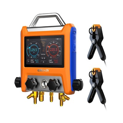 Elitech HVAC Kältemittelmanometer Intelligentes Vier-Wege EMG-40V