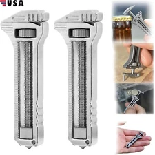 2×Compact Titanium Multitool Alloy Everyday Multi Functional Wrench Tool Spanner