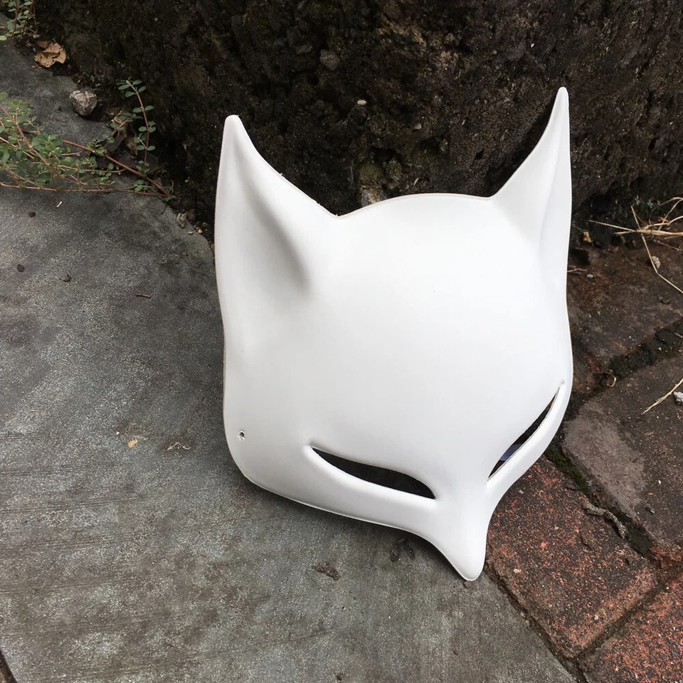 White Blank Plain Mask Base for DIY,Fox/Cat Kitsune for Masquerade Ball Party - Image 2 of 4