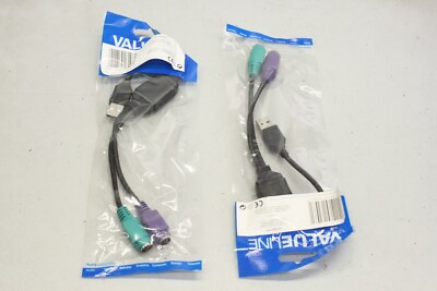 2x VALUELINE Konverter USB zu PS/2 Kabel Cable 5412810182961 OVP