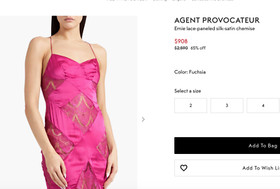 Agent Provocateur Emie SOIREE Pink Silk Short Slip AP4 Large NWT $2,590