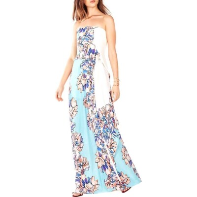 NWOT BCBG MAX AZRIA GRACE STRAPLESS FLORAL MAXI DRESS SIZE 12
