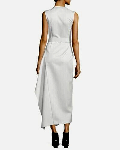 Solace London Eva Sleeveless Draped Midi Dress, Cream UK RRP