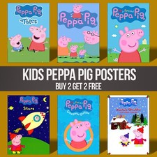 Peppa Pig Posters Wall Art Childrens Cartoon Poster Decor Print