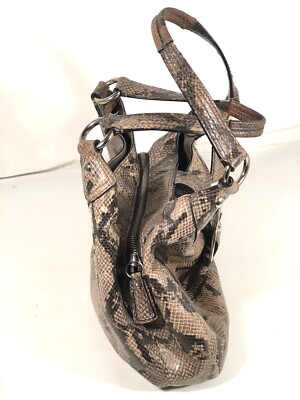 Coach Soho Lynn Faux Python Embossed 3 Compartment Snakeskin Hobo