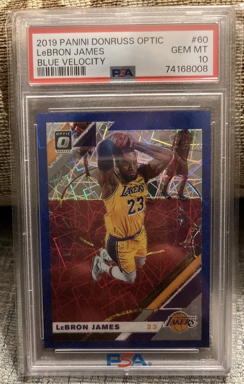 2019 PANINI DONRUSS OPTIC BLUE VELOCITY LEBRON JAMES #60 PSA 10
