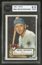 1952 TOPPS BASEBALL CARDS ~ #224 ~ BRUCE EDWARDS ~ CHICAGO CUBS ~ KSA 8.5 