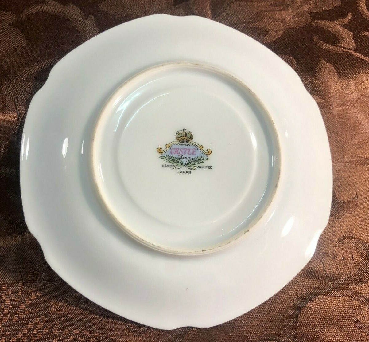 Vintage Castle china tea cup and saucer iridescent w/ gold accents(1156