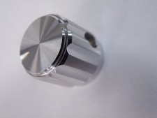 15mm Aluminium Fluted Knob for 1/4" 6.3mm Shaft Grub Screw Fix  6g KNO-K9A EY05