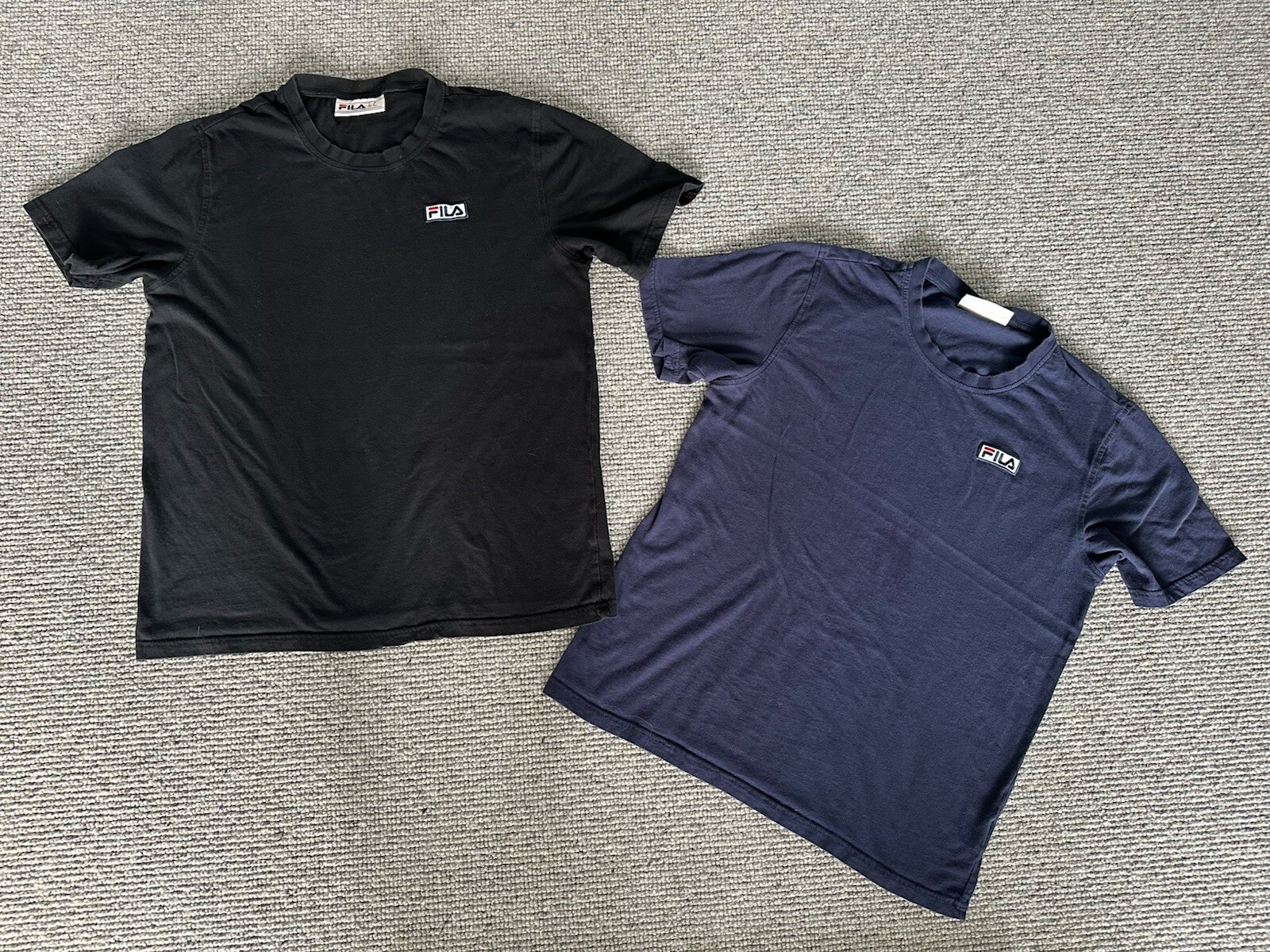 FILA T Shirt Set di 2 Skylar Maglietta Manica Corta Palestra Top Navy Nero Medium M