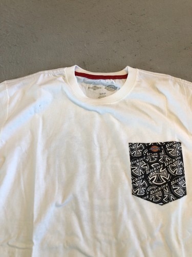 Dickies Independent Shirt Men's Small New White Cotton Pocket Tee - Picture 3 of 4