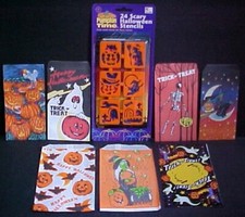 Halloween Stencils Trick or Treat Candy Bag Skeleton Ghost Witch