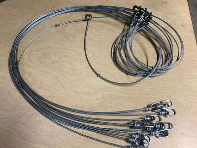   12 - Heavy Duty Live Catch Coyote Snare 6' 7x7 1/8'' Galvanized Aircraft Cable