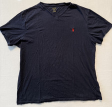 Polo Ralph Lauren Men's TShirt V-Neck Black with Red Pony Embroidered Size Large