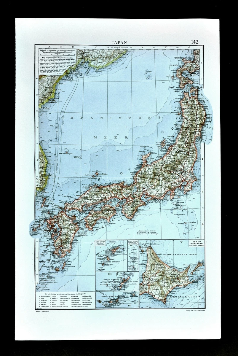 古色古香的亚洲地图及地图册日本1900-1909 日期范围| eBay