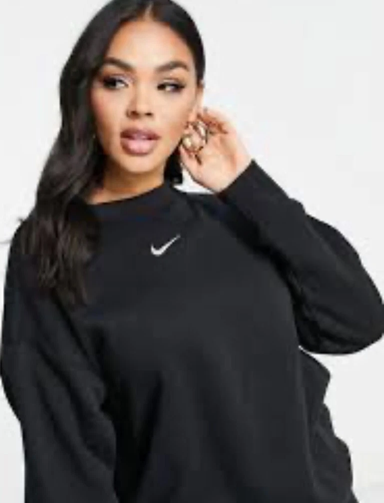 black nike crew neck sweater women's