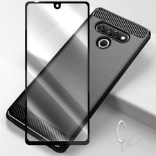 Ultra-Crystal Clear Screen Protector Carbon Fiber Case for LG Stylo 6 LM-Q730TM