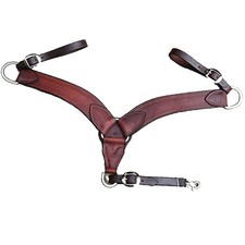 New Western Medium Oil Color Leather Roping Breast Collar w/Rope Design Tooling