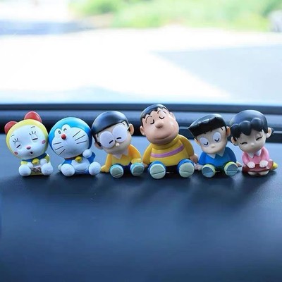 Set of 6Pcs Doraemon Family portrait Figures Kawaii Car Decorations Home Decor