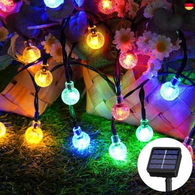 Lichterkette Außen Solar, 30 LED 8,1M 26,6Ft 8 Modi IP65 Bunt Outdoor 