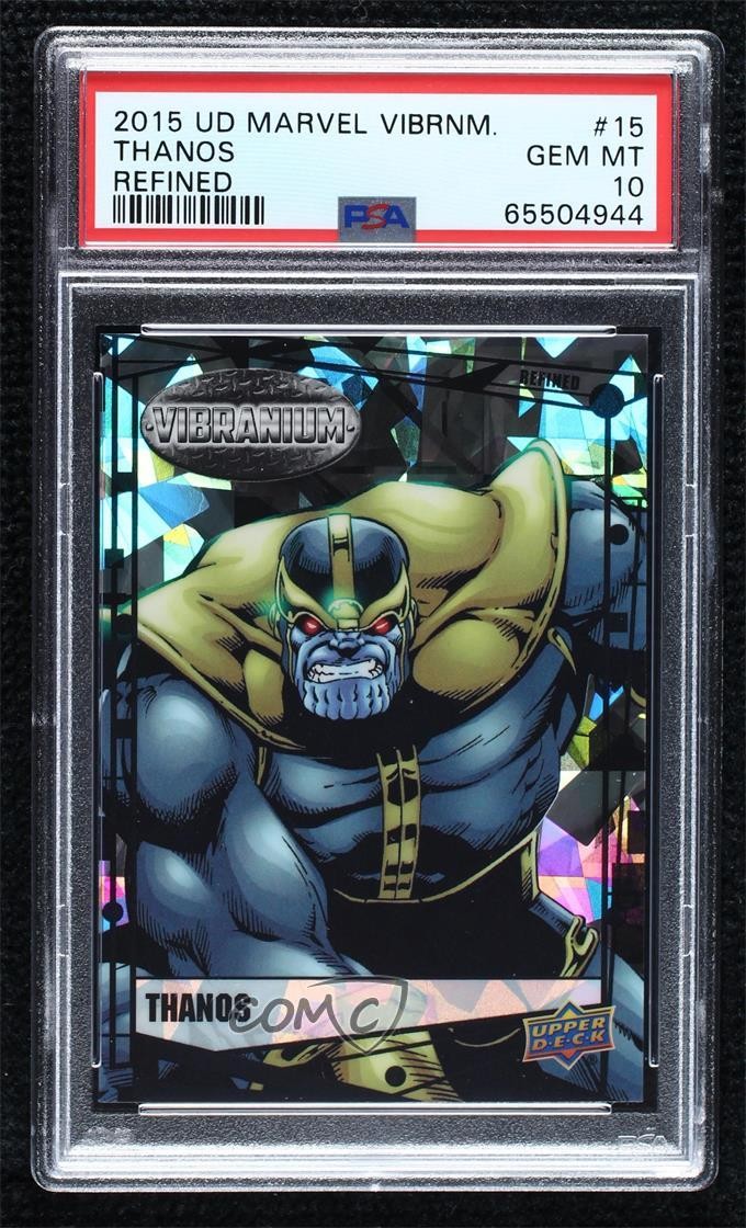2015 Upper Deck Marvel Vibranium Refined 77/99 Thanos #15 PSA 10 GEM MT 2k3